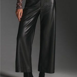 Black Collette faux leather cropped pant by Maeve size 28